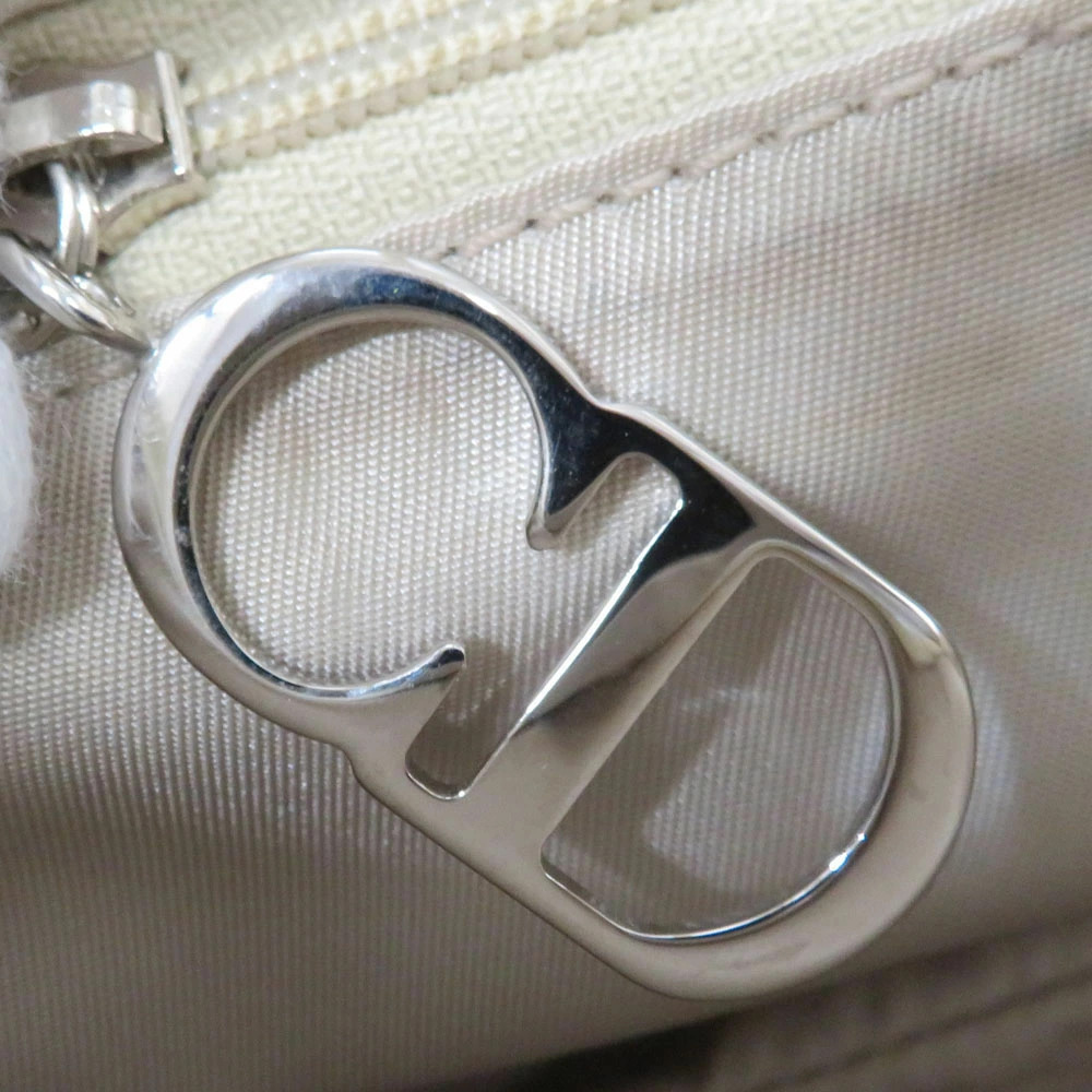Dior Double Saddle Bag Handbag Canvas Enamel Gray Blue White - Picture 10 of 11